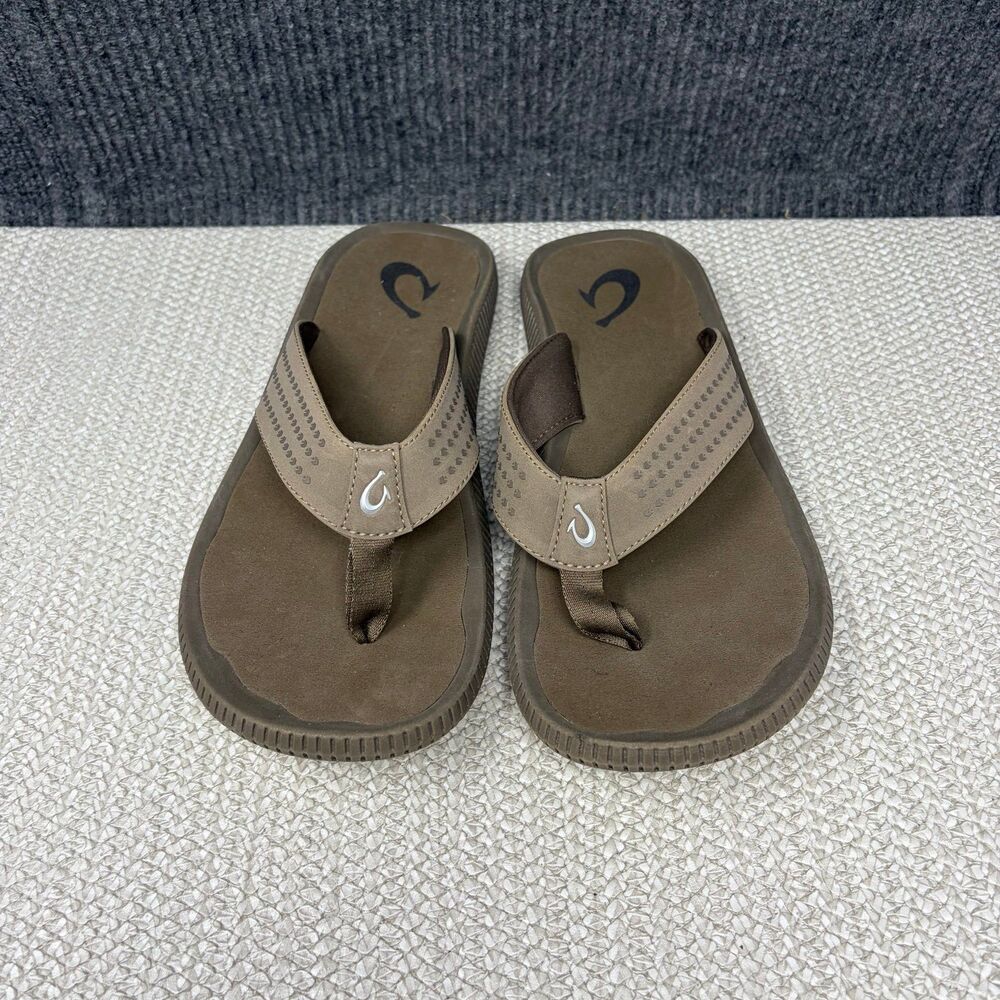 Olukai Ulele Mustang Mineral Brown Sandals Flip Flops Beach Mens Size 11
